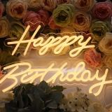 CALCA Happy Birthday Warm White Integrative Neon Sign for Any Age