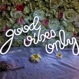 CALCA White good vibes only Neon Signs,Size - 23 x 12.2 inches for Wall Decor
