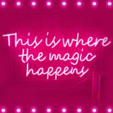 CALCA LED Neon Sign This is where the magic happens Sign 12VDC  Size- 23.2X11.8inches (Pink)