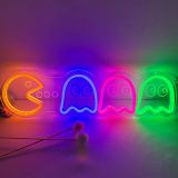 CALCA Ghost Neon Signs Specter LED Lights Sign Gamer Room Retro  finger heart Sign USB 5VDC  Size- 16.9X4.72inches