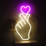 CALCA LED Neon Sign finger heart Sign USB 5VDC  Size- 16.5X8inches 