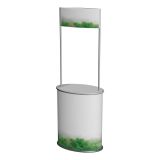 Oval Shape Portable Trade Show Counter with Top Board