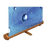 Puesto de bandera enrrollador de bambu eliptico  (33"W x 79"H) (Solamente Puesto)