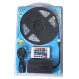 Tira de Luz LED A prueba de agua RGB Kit 16.4ft (150 SMD 5050)+adaptador+Control Remoto 5m/rollo