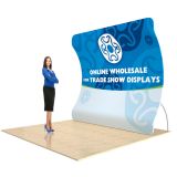 Pantalla de pared trasera Curva Vertical Con el gráfico de la tela personalizado de 9ft