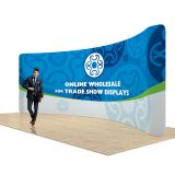Pared Exhibidora curva de 17 pies con tejido personalizado