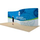 Pantalla de pared trasera en forma de serpiente de 20 pies con tela personalizada