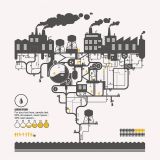 Concepto de planta química para la protección del medio ambiente Vector plano (descarga gratis).