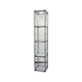 81.1" Square Portable Aluminum Spiral Tower Display Case with Shelves, Top light and Clear Panels