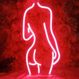 Lady Back LED Neon Sign Lights Art Decorative Lights (Pink)