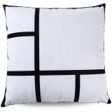 15.75" x 15.75" Sublimation Short Plush 4 Photo Panel Pillow Covers with Black Back 10pcs