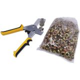 Pinza ojilladora para orificio del  #4 (10.5mm) con 500 ojillos incluidos (Envío Gratis)
