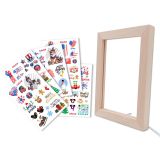 CALCA Wood Photo Frame 3D LED Photo Frame kit (Wooden photo frame + blank acrylic board+A4 DTF UV Printing Stickers)