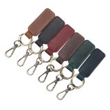 6 Pack Personalized Leather keychain Crazy horse leather boyfriend car key holder Keyfob, for Birthday Best Gift