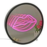 3D Magic Infinite Mirror Multi-layer Lips Neon Mirror Sign