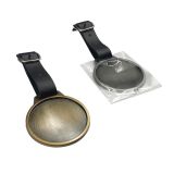 Blank Metal Golf Bag Tags Aluminum Luggage With Leather Straps (Round, 100pcs)