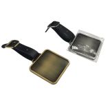 Blank Metal Golf Bag Tags Aluminum Luggage With Leather Straps (Square, 100pcs)
