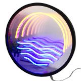 3D Magic Infinite Mirror Multi-layer Sunrise Neon Mirror Sign