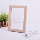 CALCA Wood Photo Frame 3D LED Photo Frame kit (Wooden photo frame + blank acrylic board)