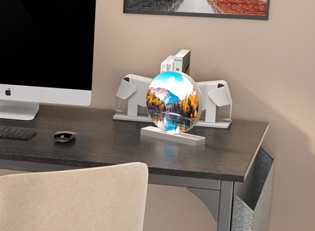 US Stock Rechargeable Circular desktop advertising light box Acrylic